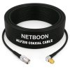HLF200 RF Coaxial Cable with BNC Female to SMA Male Right Angle Connector Low Loss 50 Ohm Cable for RF Testing, CCTV, and Antenna Applications