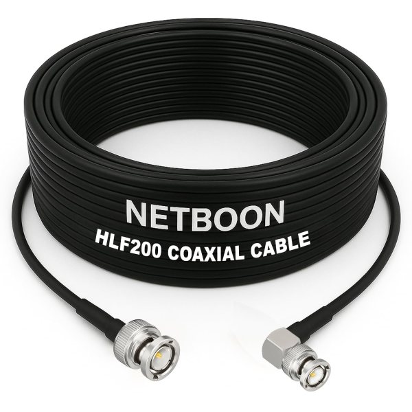 HLF200 RF Coaxial Cable with BNC Male to SMA Male Right Angle Connector Premium Quality 50 Ohm RF Cable for Communication, Antenna & Test Systems