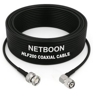 HLF200 RF Coaxial Cable with BNC Male to TNC Male Right Angle Connector Durable 50 Ohm RF Cable for Communication, Antenna & Test Bench Applications