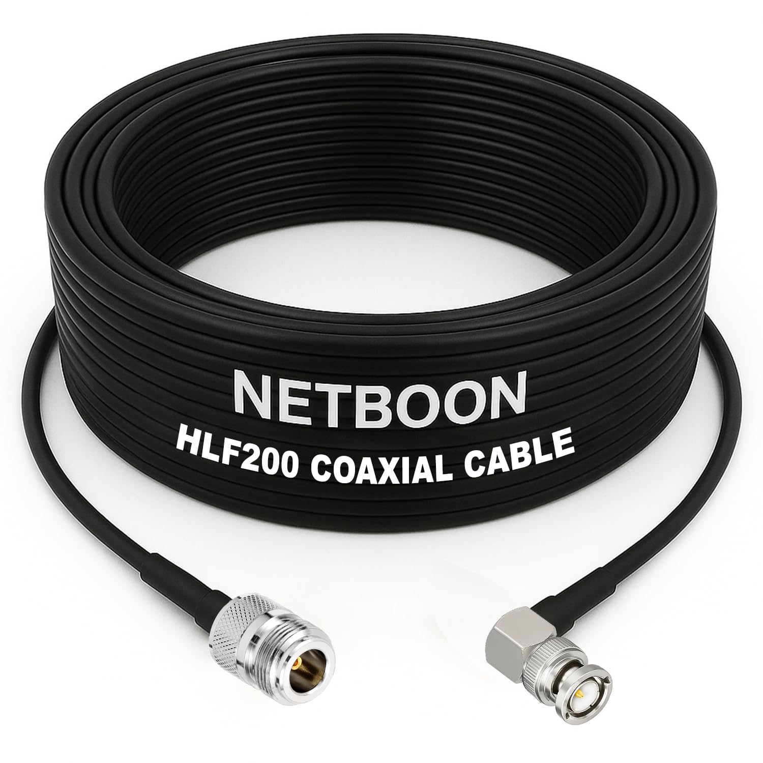 HLF200 RF Coaxial Cable with N Female to BNC Male Right Angle Connector Flexible Low-Loss Cable for Professional RF Installations