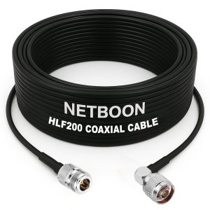 HLF200 RF Coaxial Cable with N Female to N Male Right Angle Connector Heavy-Duty RF Extension Cable for Antenna & Communication Systems (6) HLF200 RF Coaxial Cable with N Female to N Male Right Angle Connector Heavy-Duty RF Extension Cable for Antenna & Communication Systems