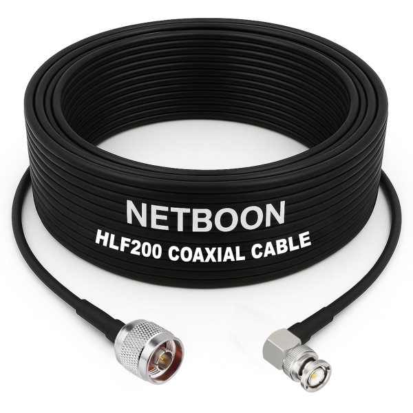 HLF200 RF Coaxial Cable with N Male to BNC Male Right Angle Connector Space-Saving Design for Precision RF Connections (1) HLF200 RF Coaxial Cable with N Male to BNC Male Right Angle Connector Space-Saving Design for Precision RF Connections