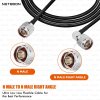HLF200 RF Coaxial Cable with N Male to N Male Right Angle Connector Compact Design for Tight Spaces & Reliable RF Connections (2) HLF200 RF Coaxial Cable with N Male to N Male Right Angle Connector Compact Design for Tight Spaces & Reliable RF Connections