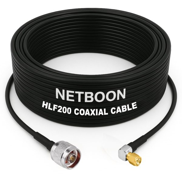 HLF200 RF Coaxial Cable with N Male to SMA Male Right Angle Connector Precision RF Connectivity for Compact Setups