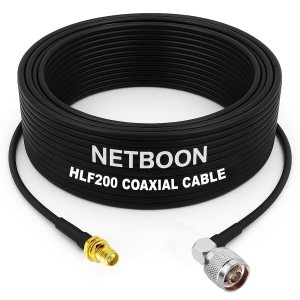 HLF200 RF Coaxial Cable with RP SMA Female to N Male Right Angle Connector Precision RF Adapter Cable for Antenna, Router & Wireless Network Systems