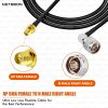 HLF200 RF Coaxial Cable with RP SMA Female to N Male Right Angle Connector | Precision RF Adapter Cable for Antenna, Router & Wireless Network Systems