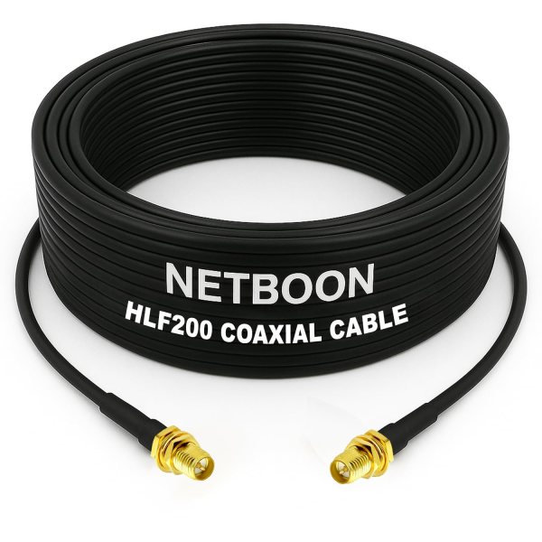 HLF200 RF Coaxial Cable with RP SMA Female to RP SMA Female Connector 50 Ohm Low Loss RF Cable for Router, Antenna & Wireless Communication Systems