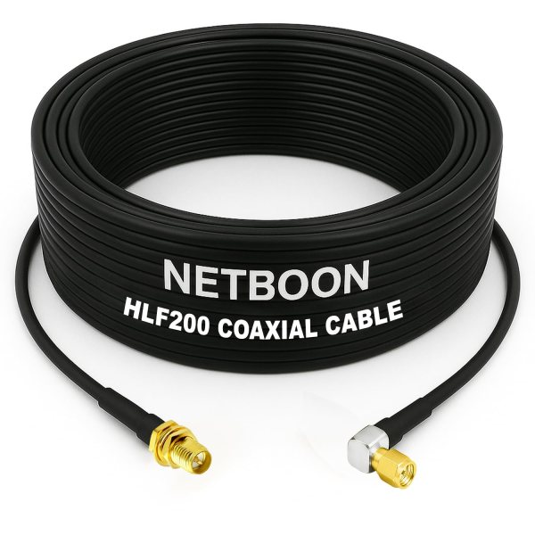 HLF200 RF Coaxial Cable with RP SMA Female to SMA Male Right Angle Connector Reliable RF Adapter Cable for WiFi Router, Antenna & Wireless Integration Systems (1) HLF200 RF Coaxial Cable with RP SMA Female to SMA Male Right Angle Connector Reliable RF Adapter Cable for WiFi Router, Antenna & Wireless Integration Systems