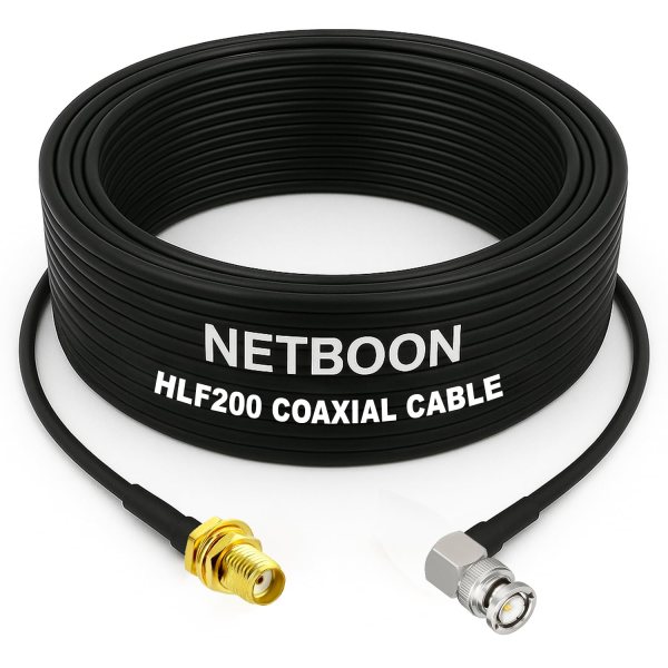 HLF200 RF Coaxial Cable with SMA Female to BNC Male Right Angle Connector Precision Engineered RF Cable for Compact Signal Integration (1) HLF200 RF Coaxial Cable with SMA Female to BNC Male Right Angle Connector Precision Engineered RF Cable for Compact Signal Integration