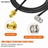 HLF200 RF Coaxial Cable with SMA Female to BNC Male Right Angle Connector Precision Engineered RF Cable for Compact Signal Integration (2) HLF200 RF Coaxial Cable with SMA Female to BNC Male Right Angle Connector | Precision Engineered RF Cable for Compact Signal Integration