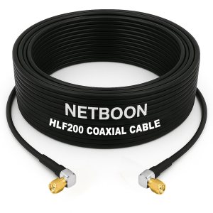HLF200 RF Coaxial Cable with SMA Male Right Angle to SMA Male Right Angle Connector 50 Ohm Low-Loss RF Cable for Antenna, Wi-Fi, and Communication Equipment