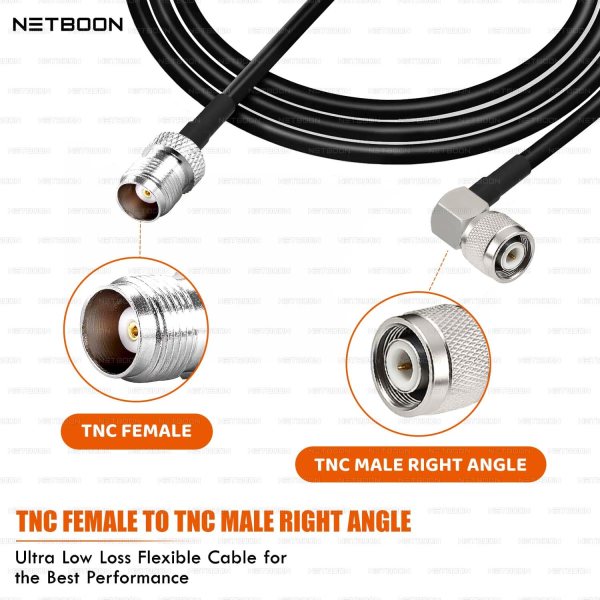 HLF200 RF Coaxial Cable with TNC Female to TNC Male Right Angle Connector Premium Low Loss RF Cable for Reliable Signal Transfer (7) HLF200 RF Coaxial Cable with TNC Female to TNC Male Right Angle Connector | Premium Low Loss RF Cable for Reliable Signal Transfer