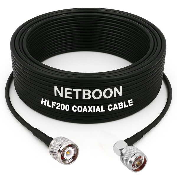 HLF200 RF Coaxial Cable with TNC Male to N Male Right Angle Connector Durable RF Adapter for Confined Installations (1) HLF200 RF Coaxial Cable with TNC Male to N Male Right Angle Connector Durable RF Adapter for Confined Installations