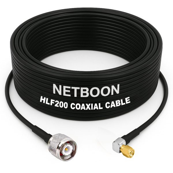 HLF200 RF Coaxial Cable with TNC Male to SMA Male Right Angle Connector Compact RF Adapter for Precision Signal Routing (1) HLF200 RF Coaxial Cable with TNC Male to SMA Male Right Angle Connector Compact RF Adapter for Precision Signal Routing