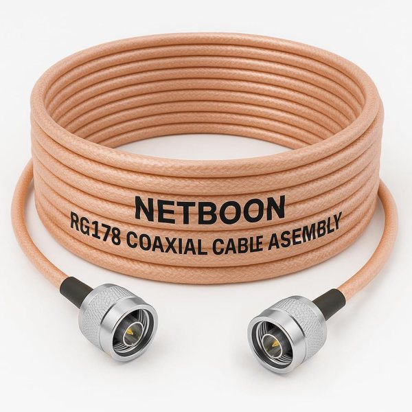 NETBOON RG178 Coaxial Cable Assembly with N Male to N Male Connector | Low Loss RF Cable, Frequency Support up to 7GHz