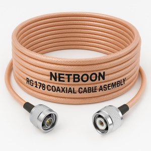 NETBOON RG178 RF Coaxial Cable Assembly with N Male to TNC Male Connector | Flexible RF Testing & Communication Cable