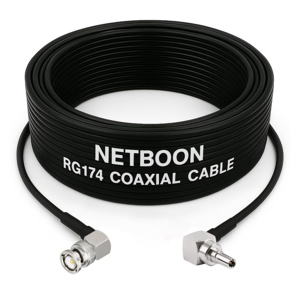 RG174 RF Coaxial Cable with BNC Male Right Angle to CRC9 Right Angle Connector Compact RF Patch Cable for Modems, Routers & Wireless Devices (1) RG174 RF Coaxial Cable with BNC Male Right Angle to CRC9 Right Angle Connector Compact RF Patch Cable for Modems, Routers & Wireless Devices