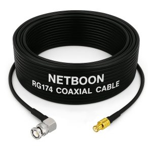 RG174 RF Coaxial Cable with BNC Male Right Angle to MCX Male Connector Flexible Compact Cable for RF, GPS & Communication Modules