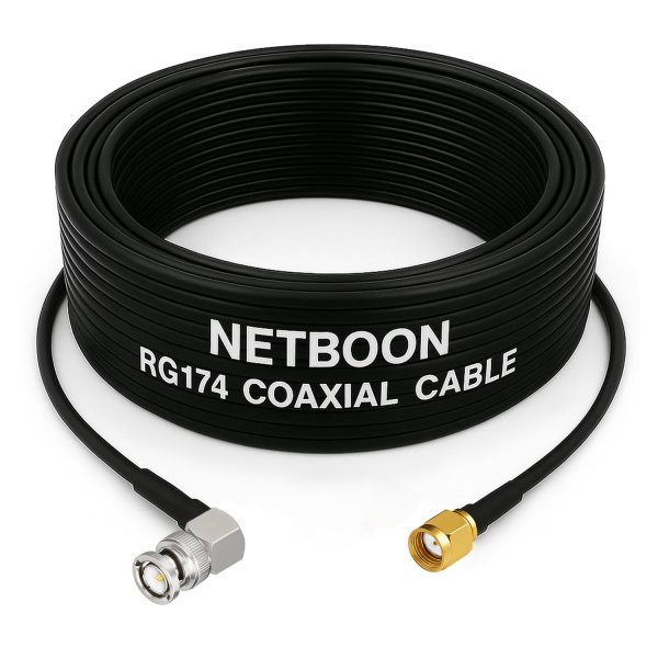 RG174 RF Coaxial Cable with BNC Male Right Angle to N Female Bulkhead Connector Flexible RF Link for Antenna, Router & Wireless Setups (3) RG174 RF Coaxial Cable with BNC Male Right Angle to N Female Bulkhead Connector Flexible RF Link for Antenna, Router & Wireless Setups