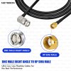 RG174 RF Coaxial Cable with BNC Male Right Angle to N Female Bulkhead Connector Flexible RF Link for Antenna, Router & Wireless Setups (4) RG174 RF Coaxial Cable with BNC Male Right Angle to N Female Bulkhead Connector | Flexible RF Link for Antenna, Router & Wireless Setups