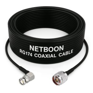RG174 RF Coaxial Cable with BNC Male Right Angle to N Male Connector Compact Flexible Cable for RF, GPS & Wireless Setups