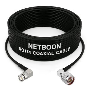 RG174 RF Coaxial Cable with BNC Male Right Angle to N Male Right Angle Connector Space-Efficient RF Cable for Antenna & Communication Systems