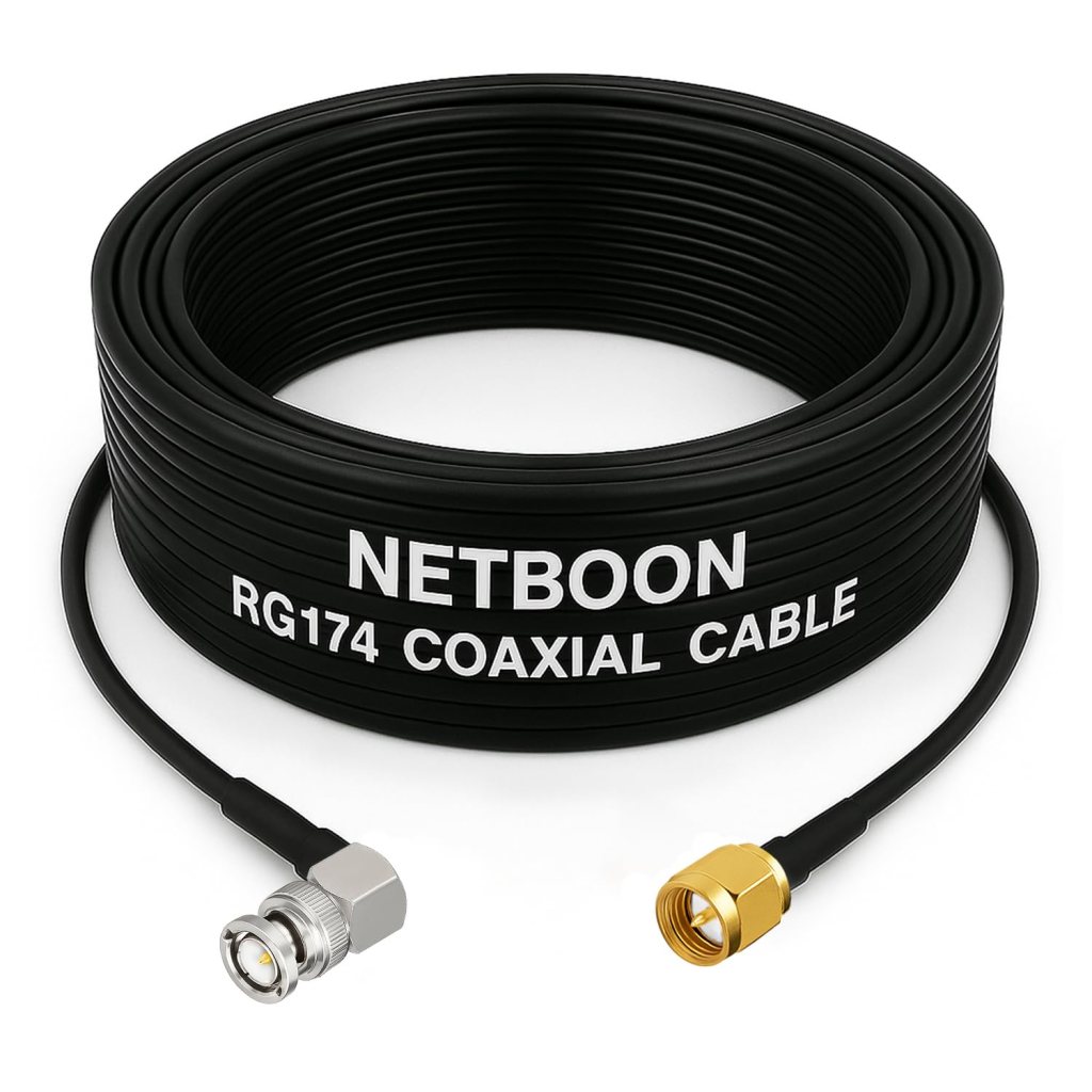 RG174 RF Coaxial Cable with BNC Male Right Angle to SMA Male Connector ...