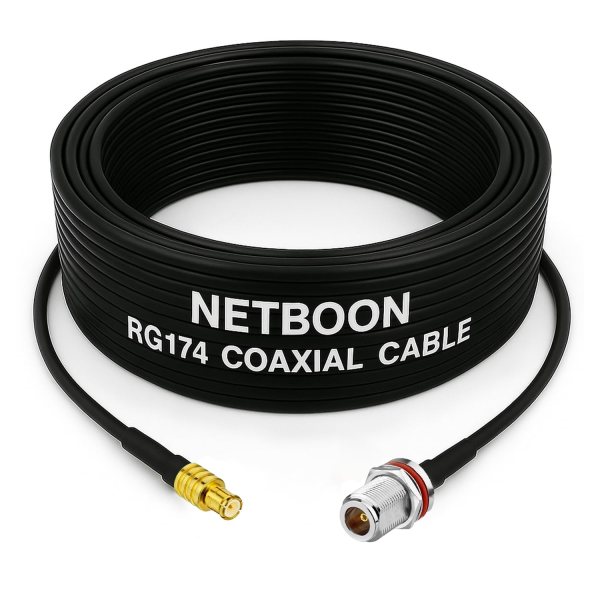 RG174 RF Coaxial Cable with MCX Male to N Female Bulkhead Connector Flexible Patch Cable for GPS, RF Modules & Antenna Systems (1) RG174 RF Coaxial Cable with MCX Male to N Female Bulkhead Connector Flexible Patch Cable for GPS, RF Modules & Antenna Systems