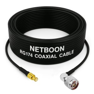 RG174 RF Coaxial Cable with MCX Male to N Male Right Angle Connector Flexible Cable for Antenna, GPS & RF Communication