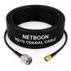 RG174 RF Coaxial Cable with N Male to N Female Bulkhead Connector 50 Ohm Flexible Low Loss Cable up to 3 GHz for Antenna, Router & RF Projects
