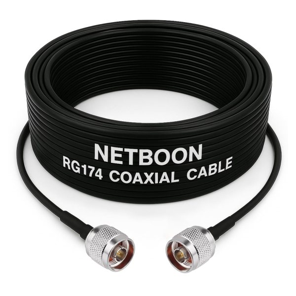 RG174 RF Coaxial Cable with N Male to N Male Connector Ultra-Flexible 50 Ohm Cable for RF, GPS, IoT & Communication Equipment