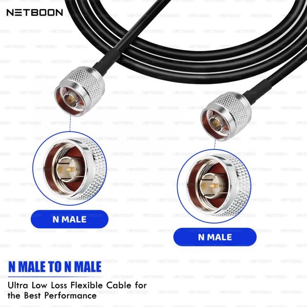 RG174 RF Coaxial Cable with N Male to N Male Connector Ultra-Flexible 50 Ohm Cable for RF, GPS, IoT & Communication Equipment