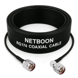 RG174 RF Coaxial Cable with N Male to N Male Right Angle Connector 50 Ohm Low Loss Flexible Cable up to 3 GHz for Wi-Fi Antenna, Router & RF Testing Applications (1) RG174 RF Coaxial Cable with N Male to N Male Right Angle Connector 50 Ohm Low Loss Flexible Cable up to 3 GHz for Wi-Fi Antenna, Router & RF Testing Applications