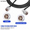 RG174 RF Coaxial Cable with N Male to N Male Right Angle Connector 50 Ohm Low Loss Flexible Cable up to 3 GHz for Wi-Fi Antenna, Router & RF Testing Applications (2) RG174 RF Coaxial Cable with N Male to N Male Right Angle Connector | 50 Ohm Low Loss Flexible Cable up to 3 GHz for Wi-Fi Antenna, Router & RF Testing Applications