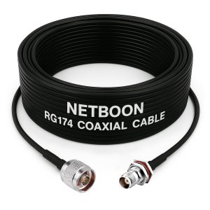 RG174 RF Coaxial Cable with N Male to TNC Female Bulkhead Connector 50 Ohm Low Loss Flexible Cable up to 3 GHz for RF Equipment, Antenna & Router (1) RG174 RF Coaxial Cable with N Male to TNC Female Bulkhead Connector | 50 Ohm Low Loss Flexible Cable up to 3 GHz for RF Equipment, Antenna & Router