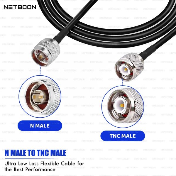 RG174 RF Coaxial Cable with N Male to TNC Male Connector | Flexible 50 Ohm Cable for RF, GPS & Wireless Applications