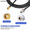 RG174 RF Coaxial Cable with RP-SMA Male to N Female Bulkhead Connector | Flexible 50 Ohm Cable for RF, Antenna & Wireless Modules