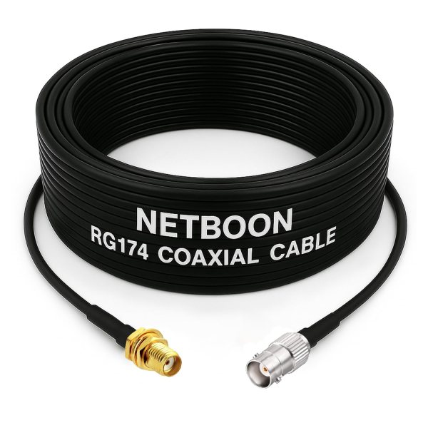 RG174 RF Coaxial Cable with SMA Female to BNC Female Connector Compact Flexible Cable for RF, Test Bench & Communication Systems (1) RG174 RF Coaxial Cable with SMA Female to BNC Female Connector Compact Flexible Cable for RF, Test Bench & Communication Systems