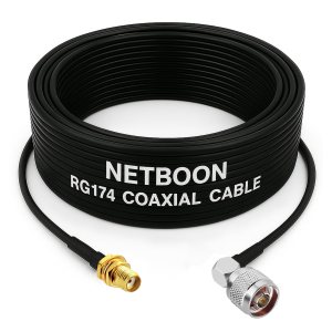 RG174 RF Coaxial Cable with SMA Female to N Male Right Angle Connector Compact Routing Cable for RF, IoT & Antenna Systems
