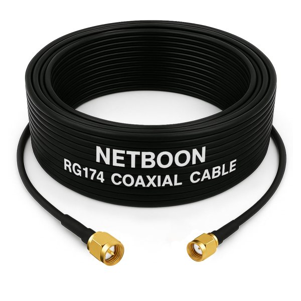 RG174 RF Coaxial Cable with SMA Male to RP-SMA Male Connector Flexible 50Ω Cable for Wi-Fi, Antenna & Wireless Modules