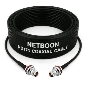 RG174 RF Coaxial Cable with TNC Female Bulkhead to TNC Female Bulkhead Connector Compact Flexible Cable for RF, Antenna & Communication Systems