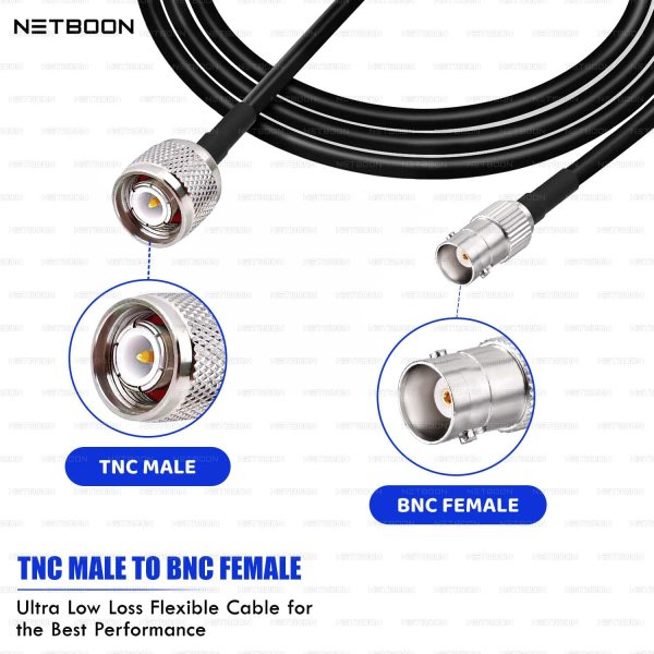 RG174 RF Coaxial Cable with TNC Male to BNC Female Connector 50 Ohm Low Loss Flexible Cable up to 3 GHz for RF, Wireless & Test Applications (2) RG174 RF Coaxial Cable with TNC Male to BNC Female Connector | 50 Ohm Low Loss Flexible Cable up to 3 GHz for RF, Wireless & Test Applications