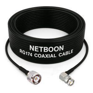 RG174 RF Coaxial Cable with TNC Male to BNC Male Right Angle Connector Compact 50 Ohm Flexible Cable up to 3 GHz for Antenna, Router & Test Equipment (1) RG174 RF Coaxial Cable with TNC Male to BNC Male Right Angle Connector Compact 50 Ohm Flexible Cable up to 3 GHz for Antenna, Router & Test Equipment