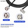 RG174 RF Coaxial Cable with TNC Male to BNC Male Right Angle Connector | Compact 50 Ohm Flexible Cable up to 3 GHz for Antenna, Router & Test Equipment