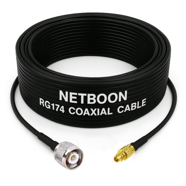 RG174 RF Coaxial Cable with TNC Male to MMCX Male Connector 50 Ohm Low-Loss RF Cable up to 3 GHz for Antenna & Wireless Devices