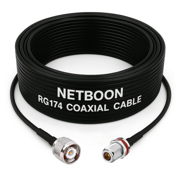 RG174 RF Coaxial Cable with TNC Male to N Female Bulkhead Connector Compact 50 Ohm Flexible Cable up to 3 GHz for RF Modules & Outdoor Antennas (1) RG174 RF Coaxial Cable with TNC Male to N Female Bulkhead Connector Compact 50 Ohm Flexible Cable up to 3 GHz for RF Modules & Outdoor Antennas