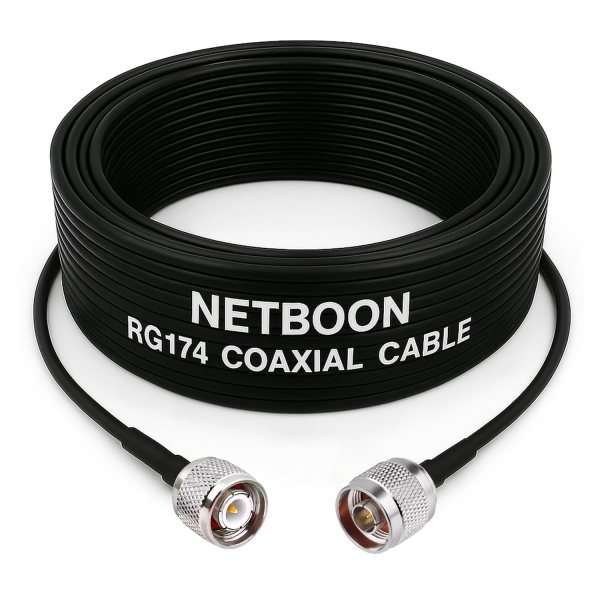 RG174 RF Coaxial Cable with TNC Male to N Male Connector 50 Ohm Low Loss Flexible Cable up to 3 GHz for RF, Antenna & Wireless Communication (1) RG174 RF Coaxial Cable with TNC Male to N Male Connector 50 Ohm Low Loss Flexible Cable up to 3 GHz for RF, Antenna & Wireless Communication