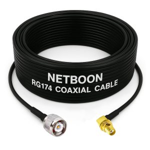 RG174 RF Coaxial Cable with TNC Male to SMA Female Right Angle Connector | Compact 50 Ohm RF Cable up to 3 GHz for Antennas, Routers & Test Equipment