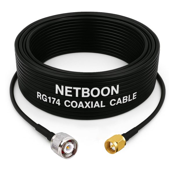 RG174 RF Coaxial Cable with TNC Male to SMA Male Connector Flexible 50 Ohm Cable up to 3 GHz for Antenna, Router & RF Communication Systems (1) RG174 RF Coaxial Cable with TNC Male to SMA Male Connector Flexible 50 Ohm Cable up to 3 GHz for Antenna, Router & RF Communication Systems