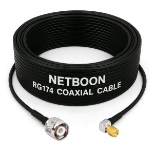 RG174 RF Coaxial Cable with TNC Male to SMA Male Right Angle Connector 50 Ohm Low-Loss Cable up to 3 GHz for Antennas, Routers & RF Modules